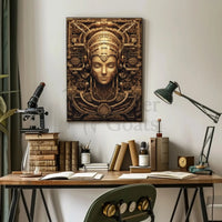 Futuristic Steampunk AI Fusion Art Sci-Fi Poster PosterGoat