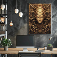 Futuristic Steampunk AI Fusion Art Sci-Fi Poster PosterGoat