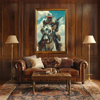 Futuristic Steampunk Cowboy Adventure Futuristic Sci-Fi Poster PosterGoat