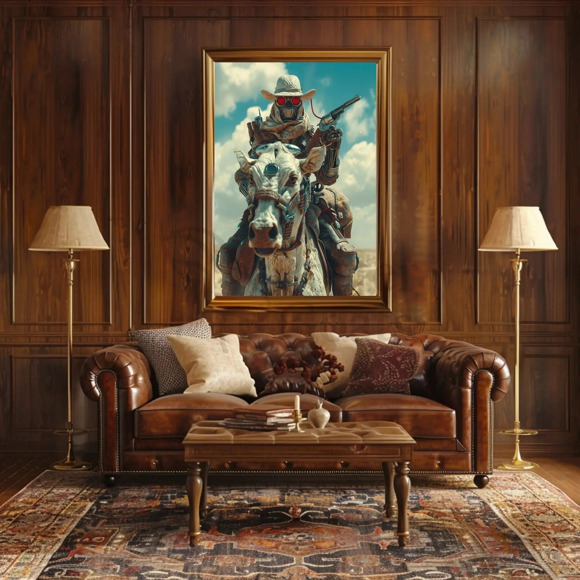 Futuristic Steampunk Cowboy Adventure Futuristic Sci-Fi Poster PosterGoat