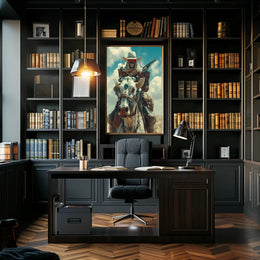 Futuristic Steampunk Cowboy Adventure Futuristic Sci-Fi Poster PosterGoat
