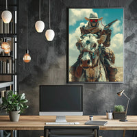 Futuristic Steampunk Cowboy Adventure Futuristic Sci-Fi Poster PosterGoat