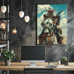 Futuristic Steampunk Cowboy Adventure Futuristic Sci-Fi Poster PosterGoat