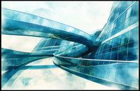 Futuristic Urban Architecture Visionary Urban or Cityscape Poster PosterGoat