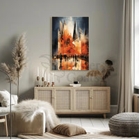 Futuristic Urban Geometry in Motion Artistic Poster PosterGoat