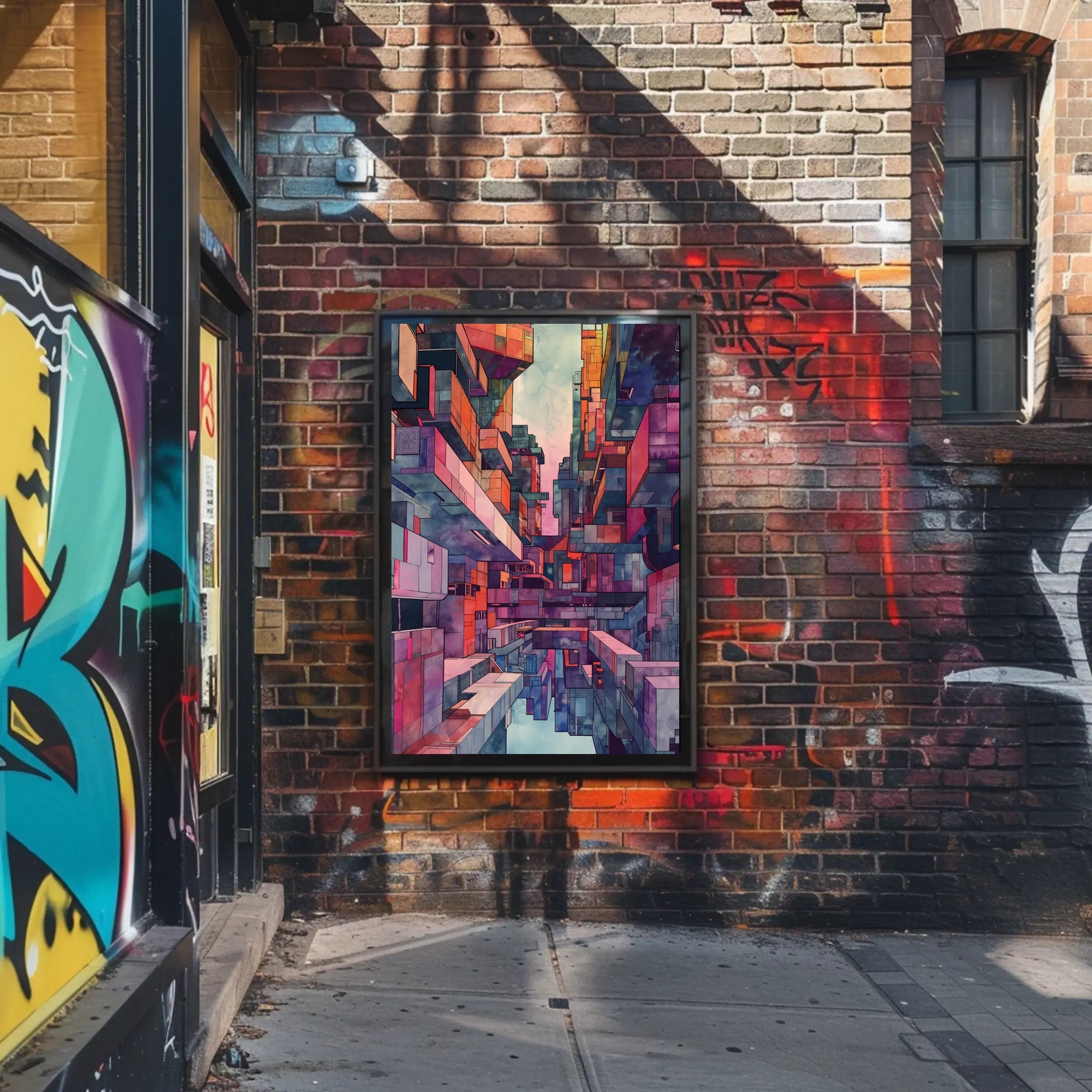 Futuristic Urban Metropolis Abstract Artistic Poster PosterGoat