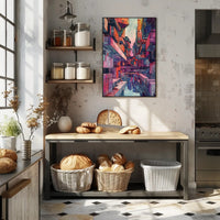 Futuristic Urban Metropolis Abstract Artistic Poster PosterGoat
