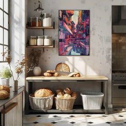 Futuristic Urban Metropolis Abstract Artistic Poster PosterGoat