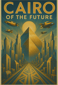 Futuristic Vision of Cairo: Retro-Futuristic Sci-Fi Poster PosterGoat