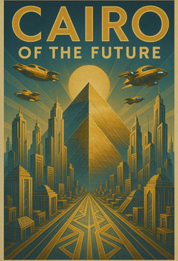 Futuristic Vision of Cairo: Retro-Futuristic Sci-Fi Poster PosterGoat