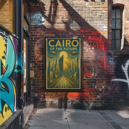 Futuristic Vision of Cairo: Retro-Futuristic Sci-Fi Poster PosterGoat