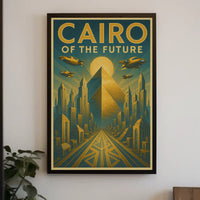 Futuristic Vision of Cairo: Retro-Futuristic Sci-Fi Poster PosterGoat