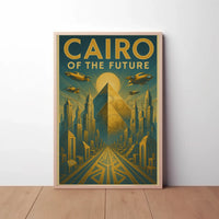 Futuristic Vision of Cairo: Retro-Futuristic Sci-Fi Poster PosterGoat