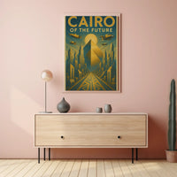 Futuristic Vision of Cairo: Retro-Futuristic Sci-Fi Poster PosterGoat