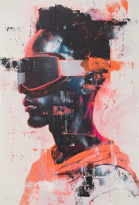 Futuristic Visionary with VR Goggles Sci-Fi Poster PosterGoat