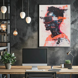 Futuristic Visionary with VR Goggles Sci-Fi Poster PosterGoat