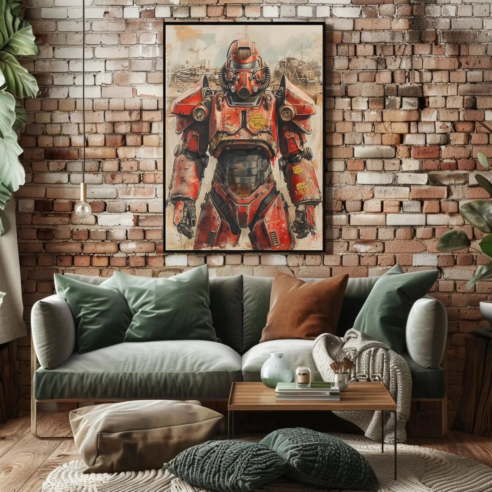 Futuristic Warrior in Industrial Setting Sci-Fi Poster PosterGoat