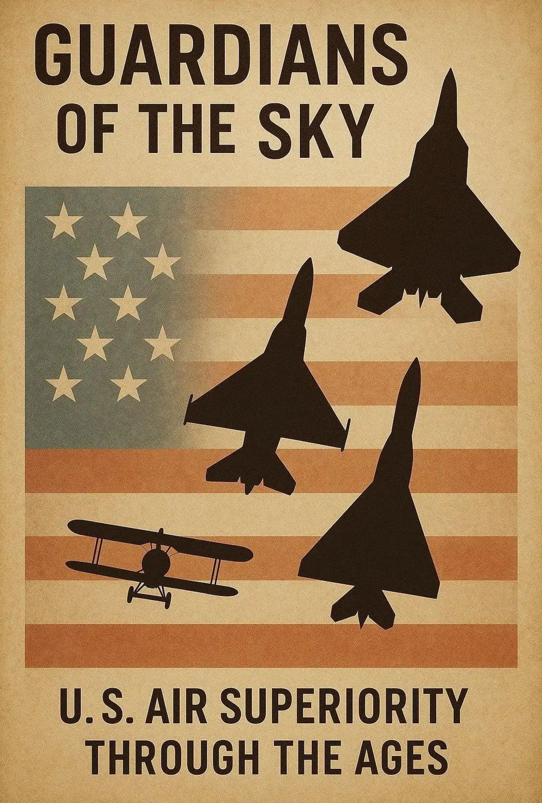 GUARDIANS OF THE SKY Vintage Military Poster PosterGoat