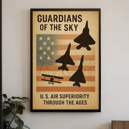 GUARDIANS OF THE SKY Vintage Military Poster PosterGoat