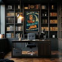 Galactic Java: Brewed Beyond Earth Futuristic Sci-Fi Poster PosterGoat