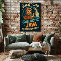 Galactic Java: Brewed Beyond Earth Futuristic Sci-Fi Poster PosterGoat