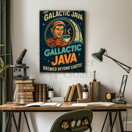 Galactic Java: Brewed Beyond Earth Futuristic Sci-Fi Poster PosterGoat