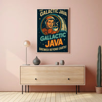 Galactic Java: Brewed Beyond Earth Futuristic Sci-Fi Poster PosterGoat