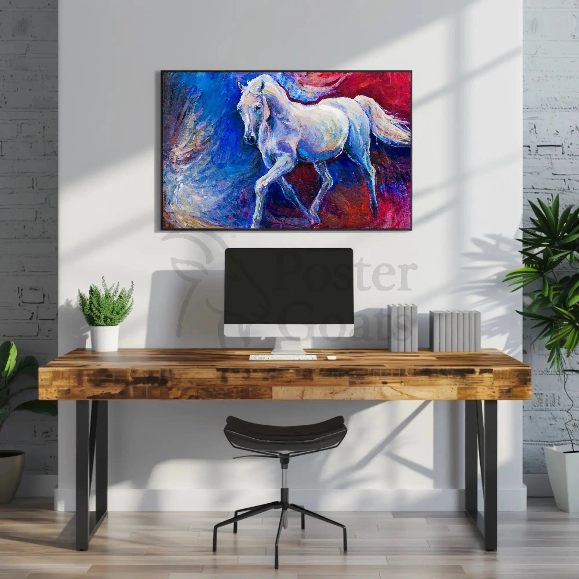 Galloping Elegance: Dynamic Horse Art Animal Poster PosterGoat