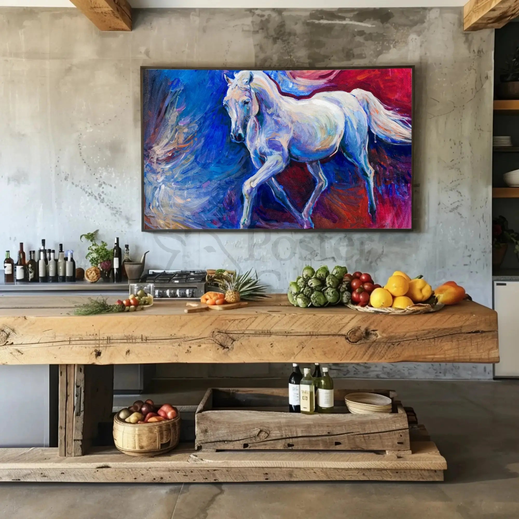 Galloping Elegance: Dynamic Horse Art Animal Poster PosterGoat