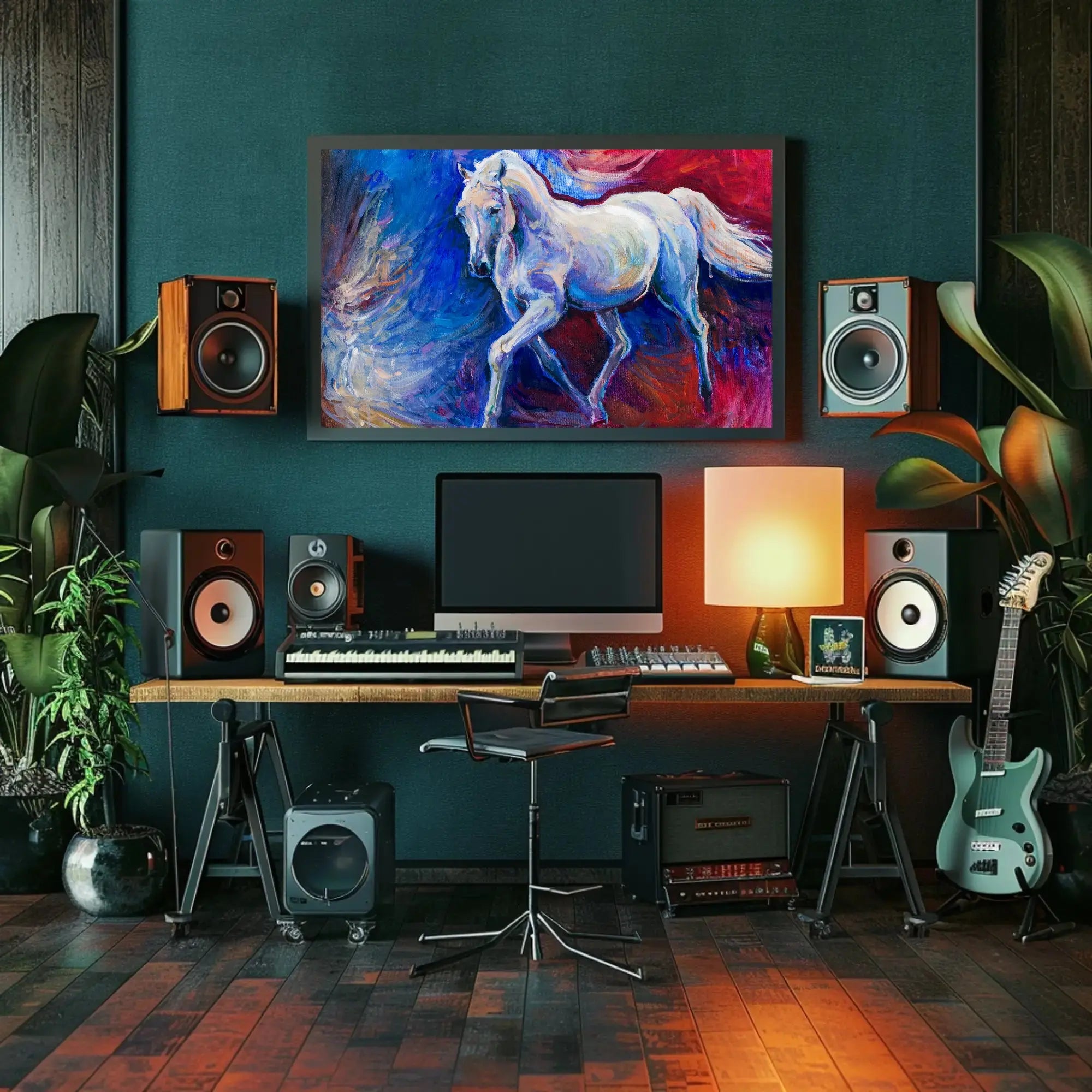 Galloping Elegance: Dynamic Horse Art Animal Poster PosterGoat
