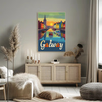 Galway Canal Sunset Art Print - Travel Poster PosterGoat
