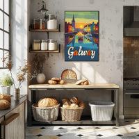 Galway Canal Sunset Art Print - Travel Poster PosterGoat