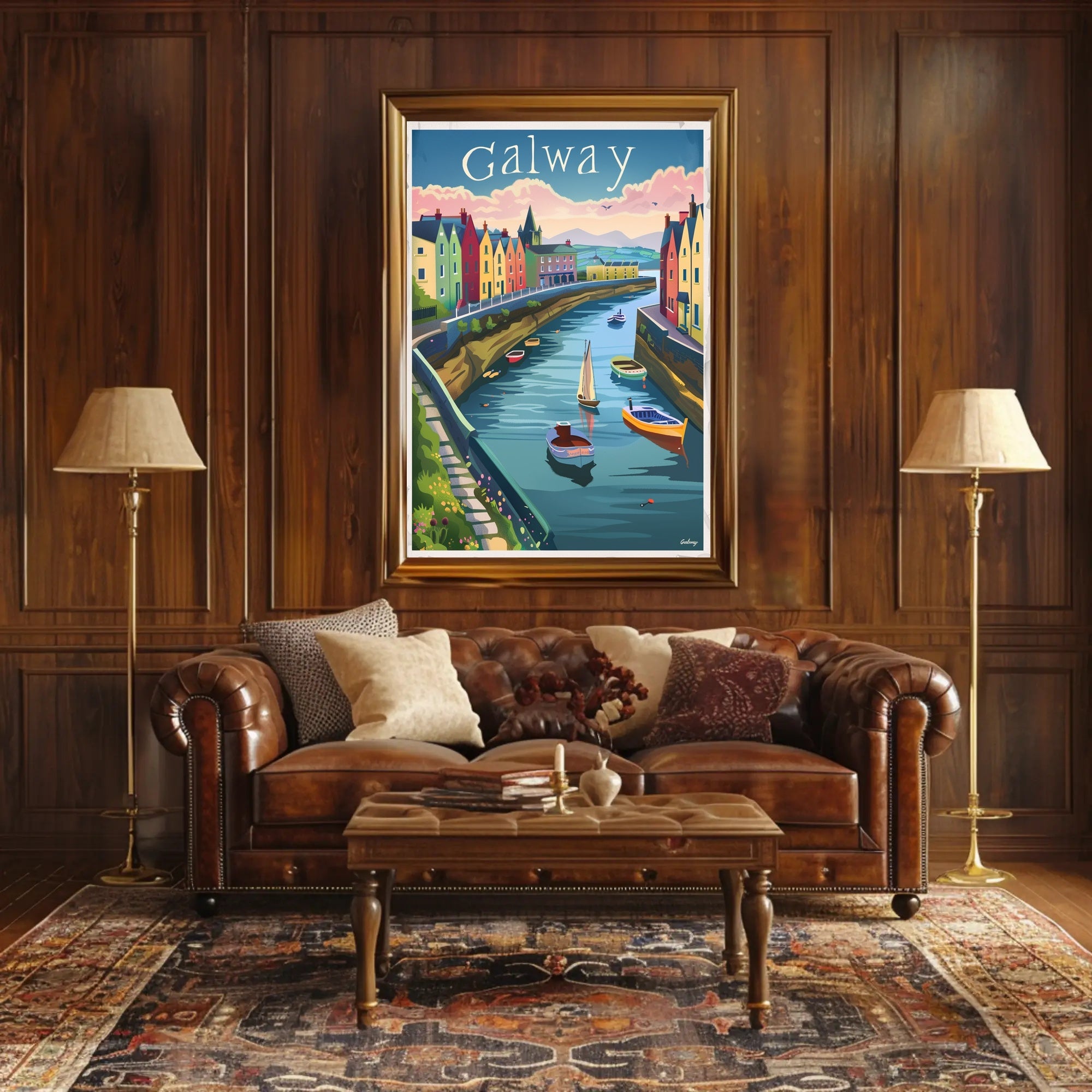 Galway Scenic View: Vibrant Vintage Travel Poster PosterGoat