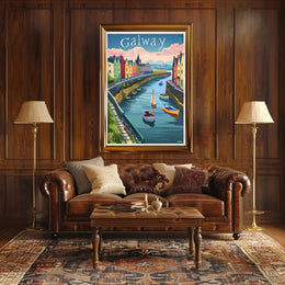 Galway Scenic View: Vibrant Vintage Travel Poster PosterGoat