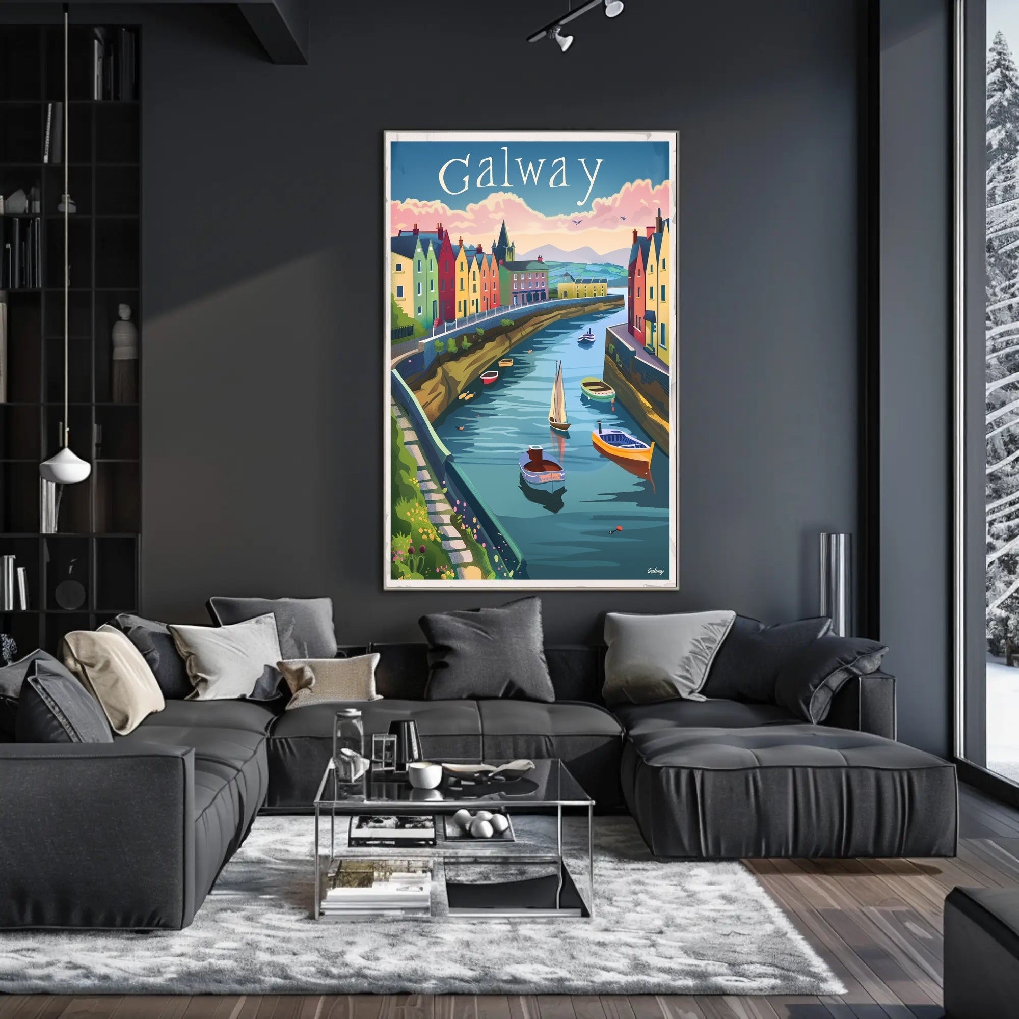 Galway Scenic View: Vibrant Vintage Travel Poster PosterGoat