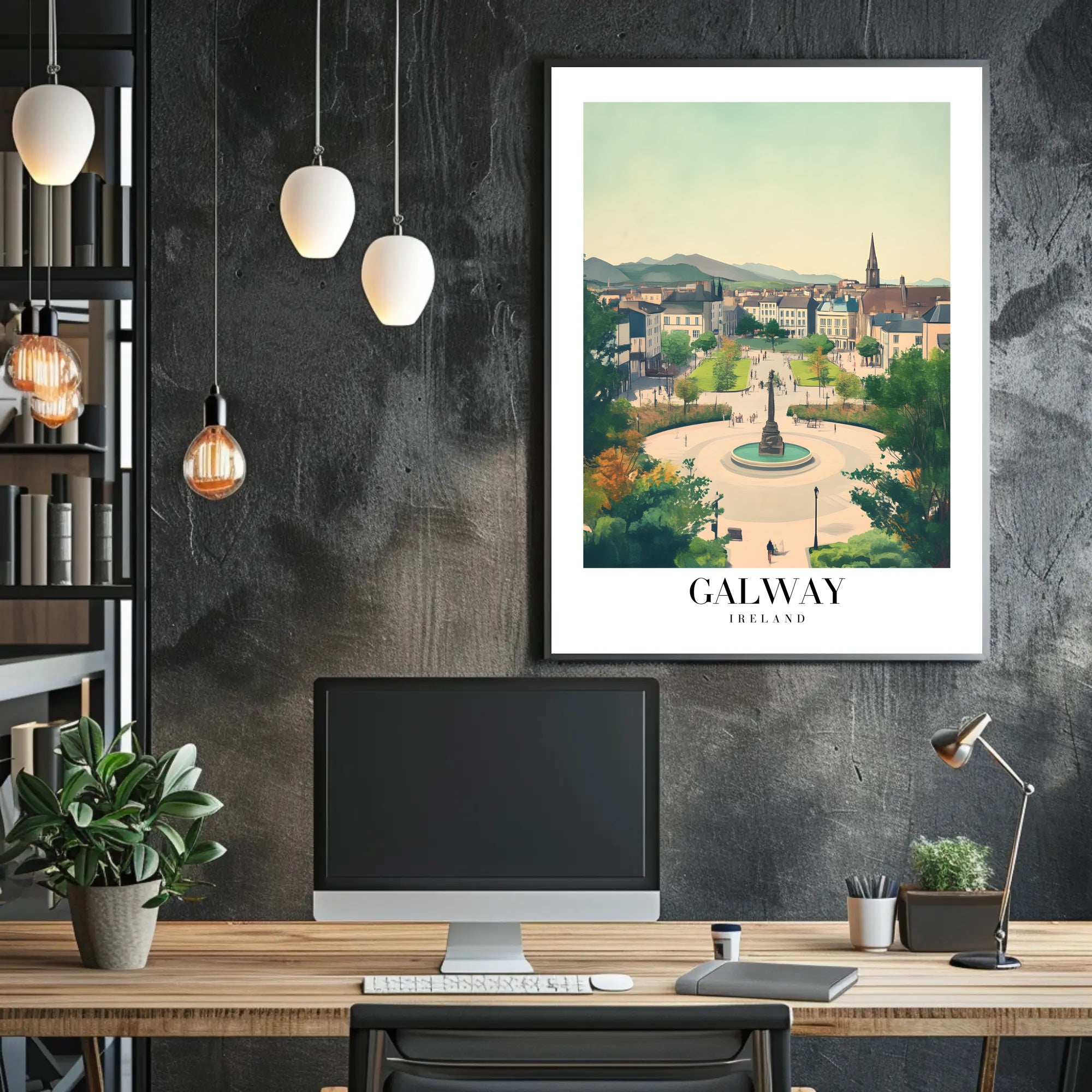 Galway Square Scenic View Travel Poster PosterGoat