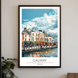 Galway Waterfront View Travel Poster PosterGoat
