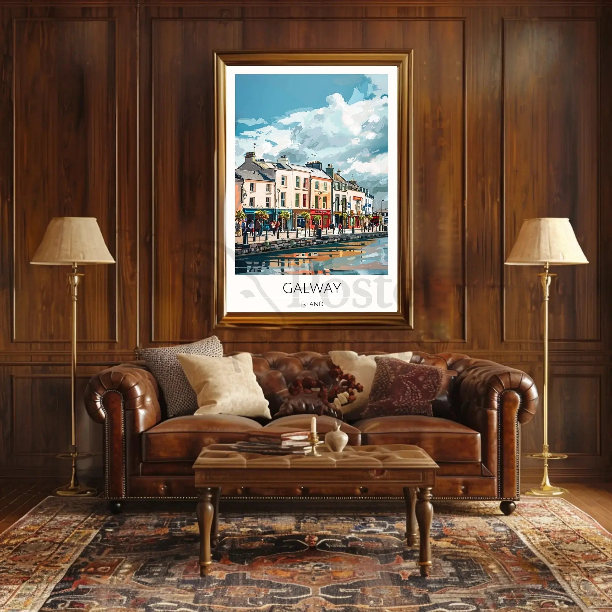 Galway Waterfront View Travel Poster PosterGoat