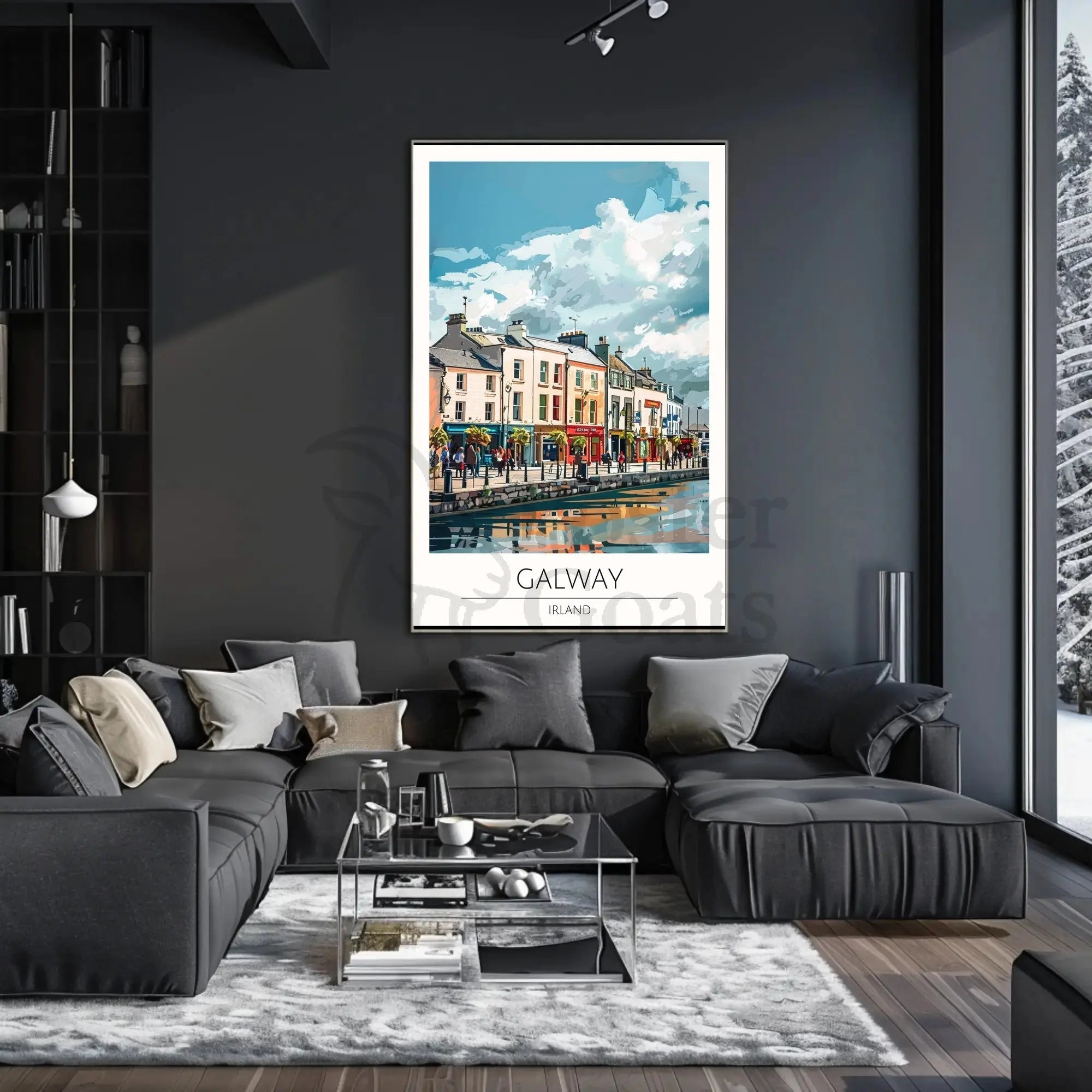 Galway Waterfront View Travel Poster PosterGoat