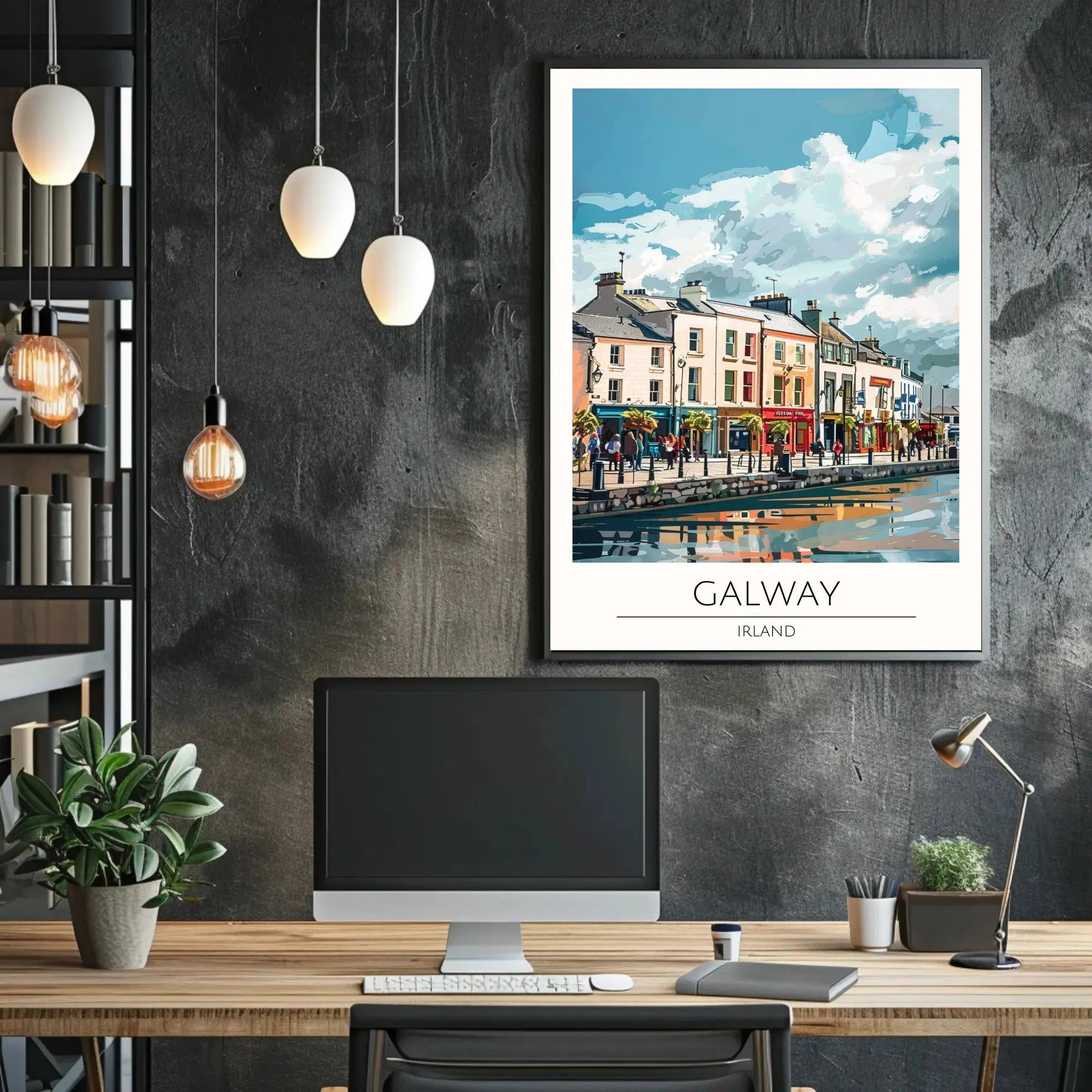 Galway Waterfront View Travel Poster PosterGoat
