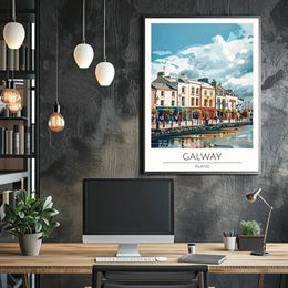 Galway Waterfront View Travel Poster PosterGoat