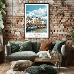 Galway Waterfront View Travel Poster PosterGoat