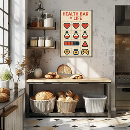 Gaming Health Infographic with Icons and Symbols - Educational or Infographic Poster PosterGoat