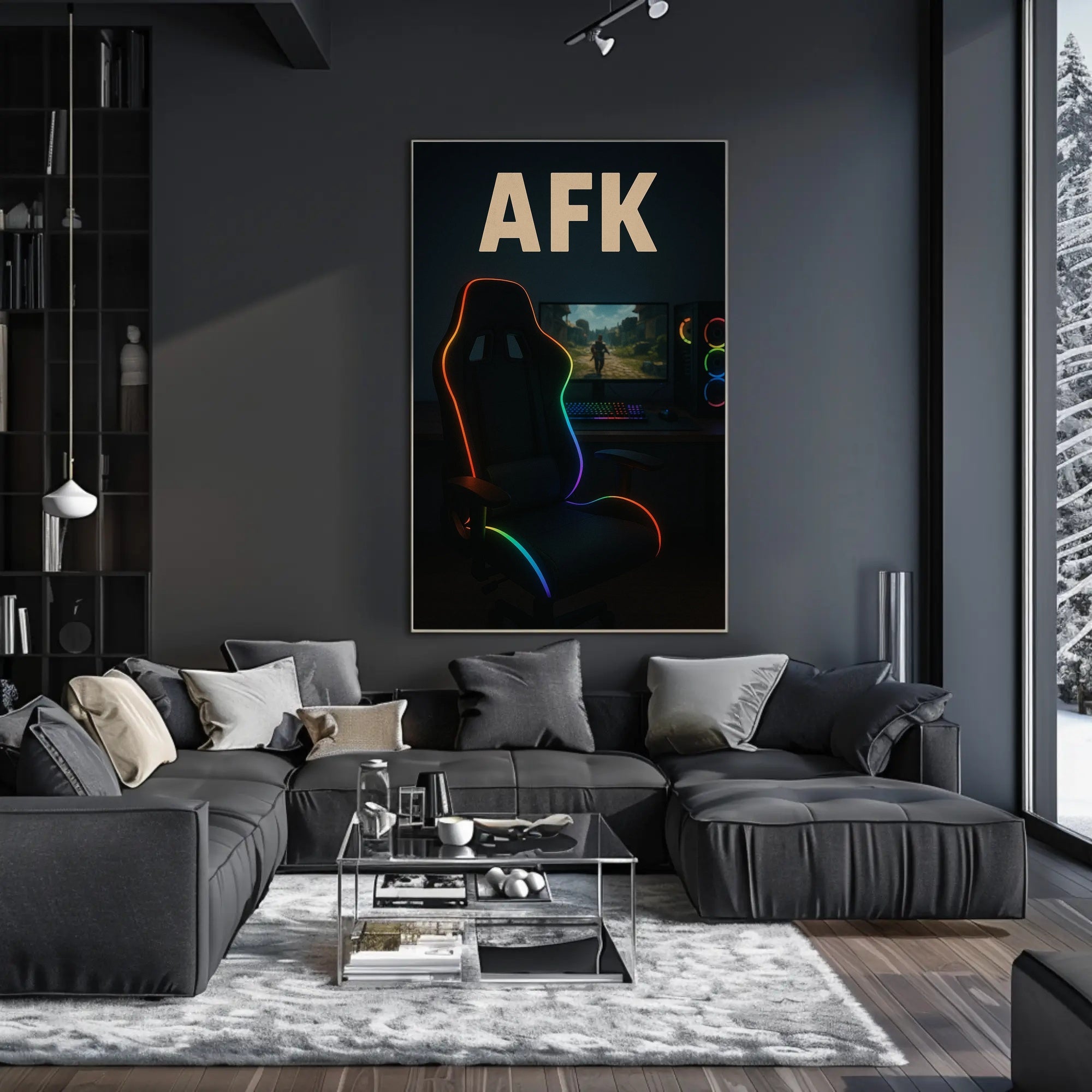 Gaming Setup Illumination Futuristic Sci-Fi Poster PosterGoat