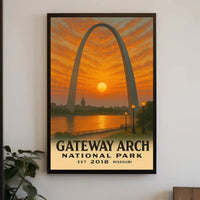 Gateway Arch Missouri Sunset National Park Poster PosterGoat