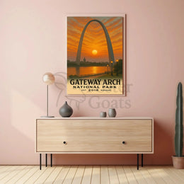Gateway Arch Missouri Sunset National Park Poster PosterGoat