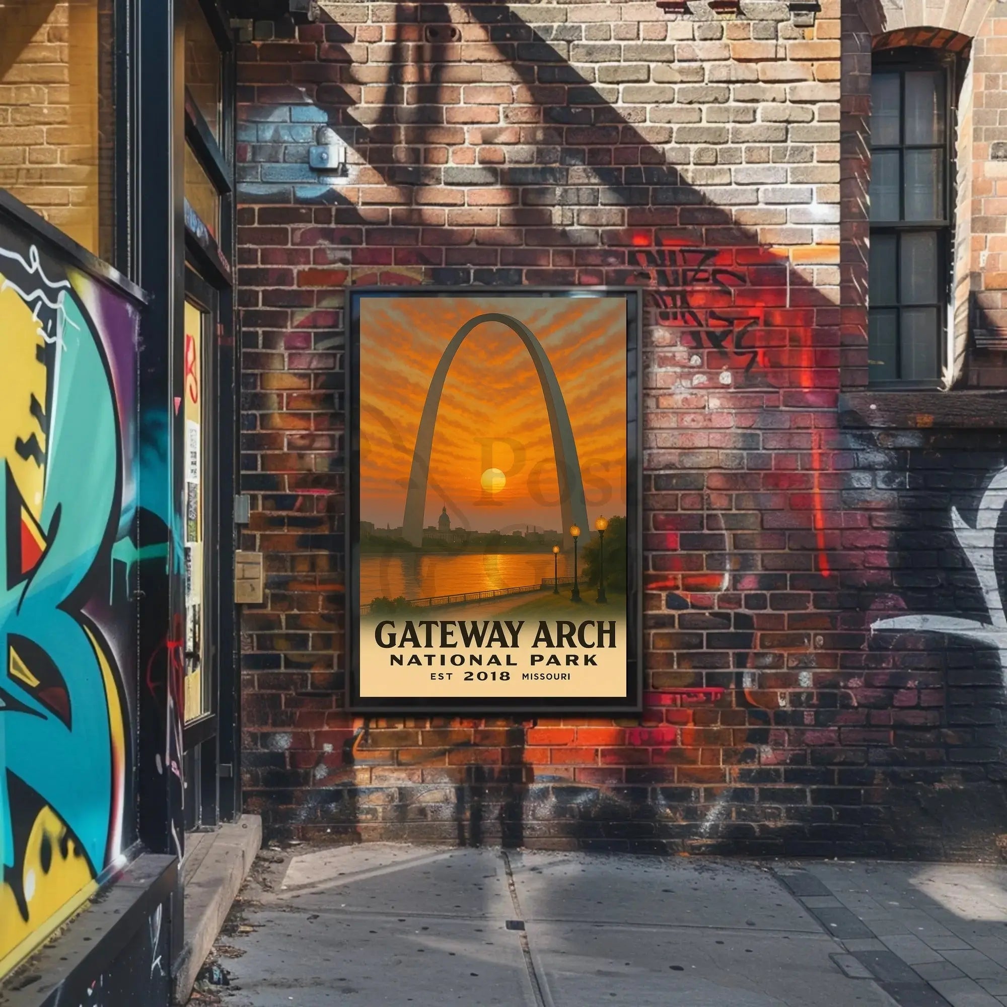 Gateway Arch Missouri Sunset National Park Poster PosterGoat