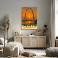Gateway Arch Missouri Sunset National Park Poster PosterGoat