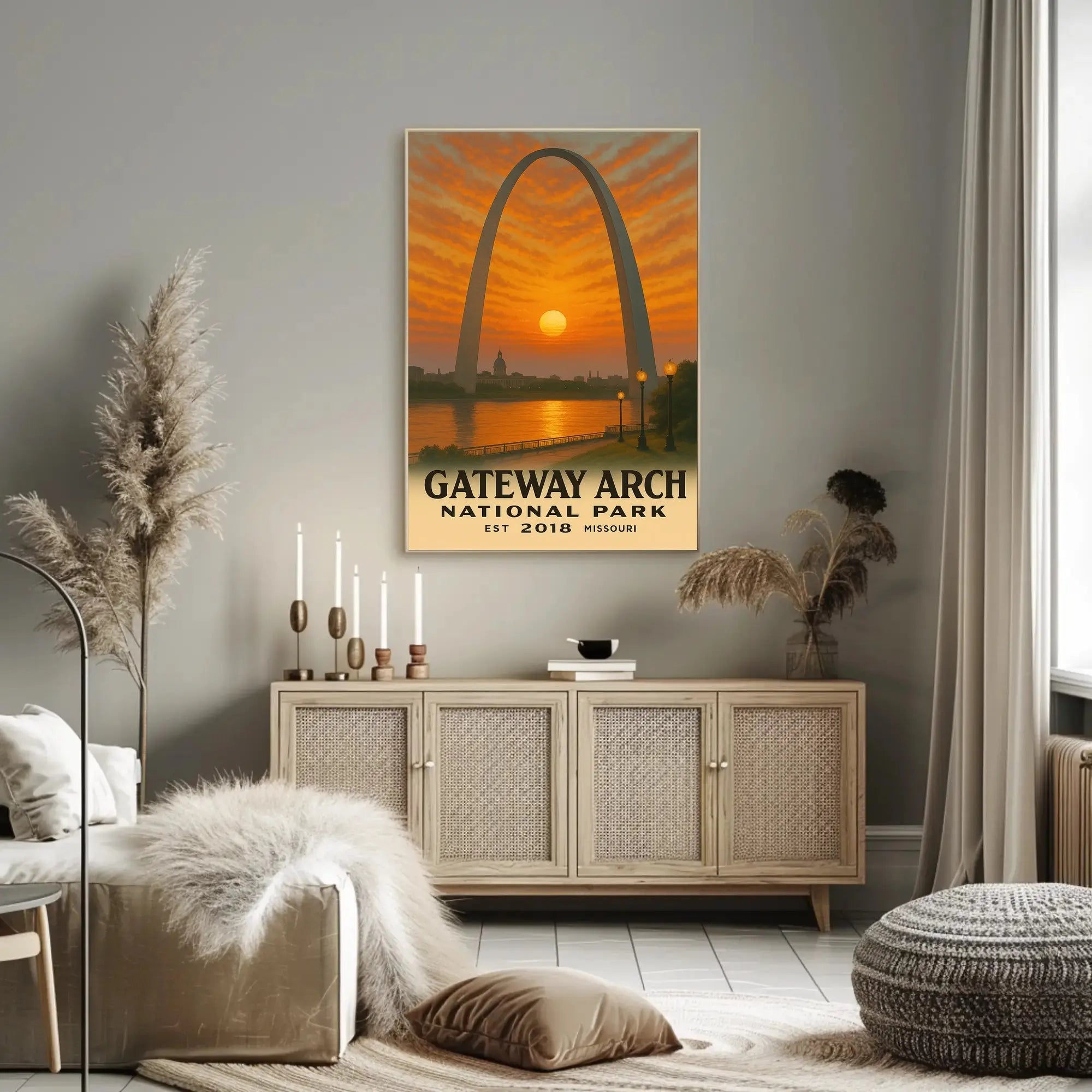 Gateway Arch Missouri Sunset National Park Poster PosterGoat