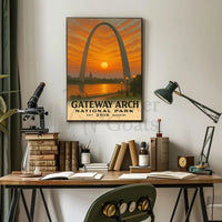 Gateway Arch Missouri Sunset National Park Poster PosterGoat